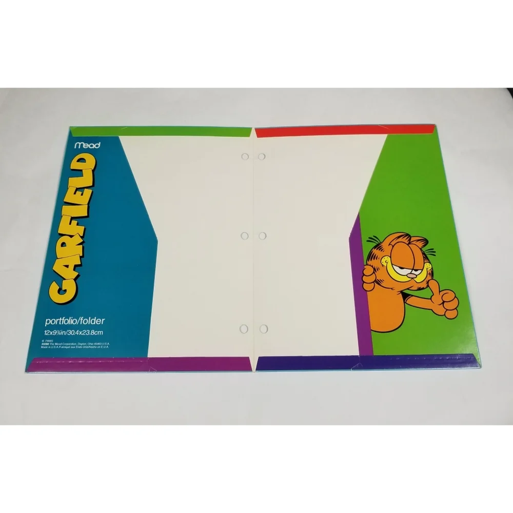 Vintage Mead Garfield Cat Portfolio Folder 12x9 3/8